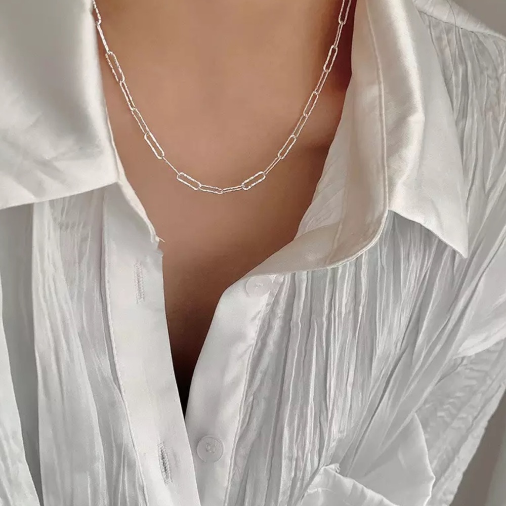 New Sterling Silver 925 Chain Link adjustable Necklace